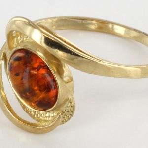 Italian Handmade Elegant German Baltic Amber Ring in 9ct solid Gold-GR0019 RRP £195!!!