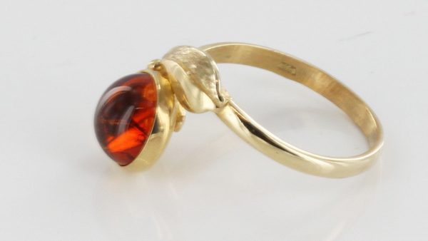 Italian Handmade Elegant German Baltic Amber Ring in 9ct solid Gold-GR0020 RRP £225!!!