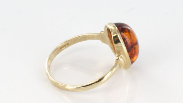 Italian Handmade Elegant German Baltic Amber Ring in 9ct solid Gold-GR0021 RRP £185!!!