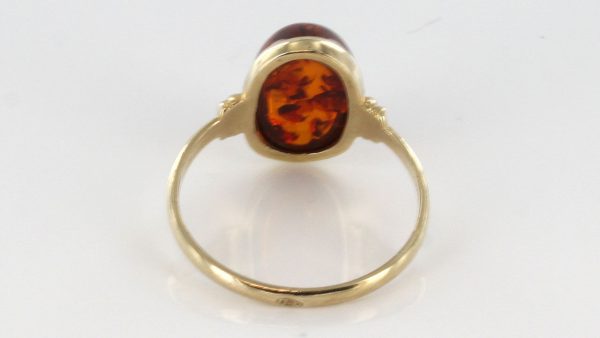 Italian Handmade Elegant German Baltic Amber Ring in 9ct solid Gold-GR0021 RRP £185!!!