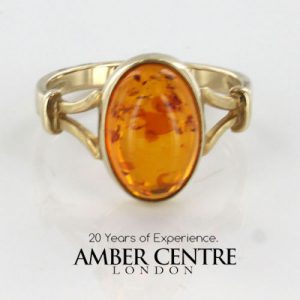 Italian Made German Baltic Amber Ring in 9ct solid Gold- GR0022 RRP£175!!!