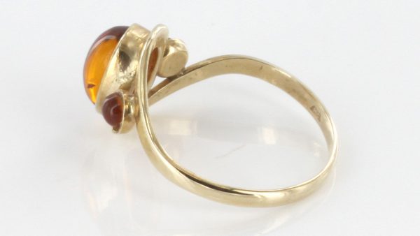 Italian Handmade Elegant German Baltic Amber Ring in 9ct solid Gold-GR0028 RRP £195!!!