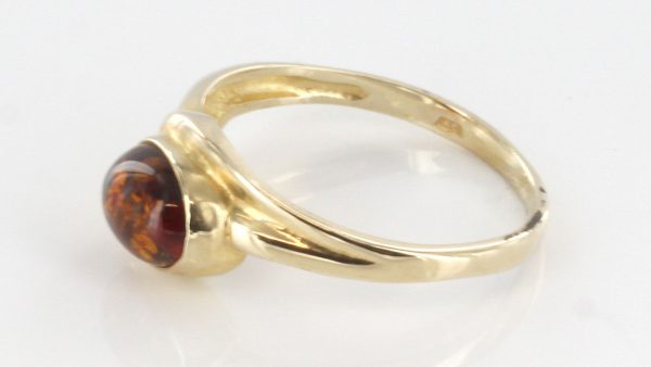 Italian Handmade Elegant German Baltic Amber Ring in 9ct solid Gold-GR0030 RRP £195!!!