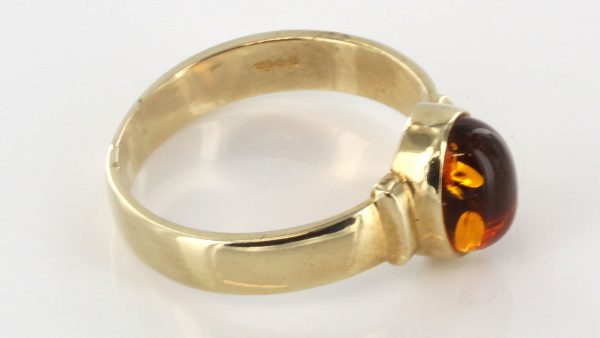 Italian Handmade Elegant German Baltic Amber Ring in 9ct solid Gold-GR0031 RRP £245!!!