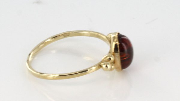 Italian Handmade Elegant German Baltic Amber Ring in 9ct solid Gold-GR0032 RRP £145!!!