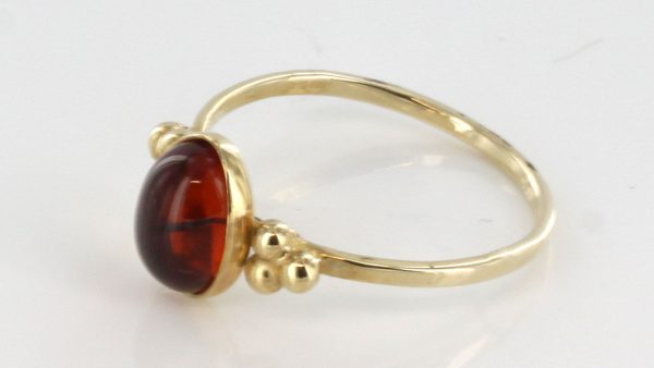 Italian Handmade Elegant German Baltic Amber Ring in 9ct solid Gold-GR0032 RRP £145!!!