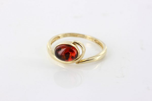 Italian Handmade Elegant German Baltic Amber Ring in 9ct solid Gold-GR0033 RRP £195!!!