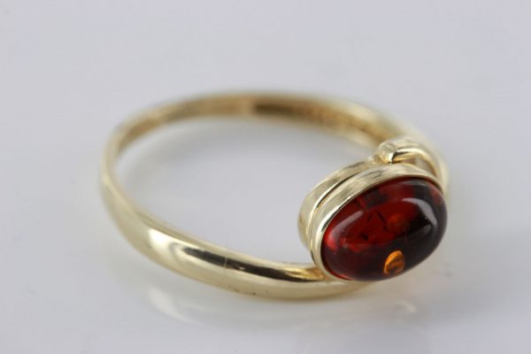 Italian Handmade Elegant German Baltic Amber Ring in 9ct solid Gold-GR0033 RRP £195!!!