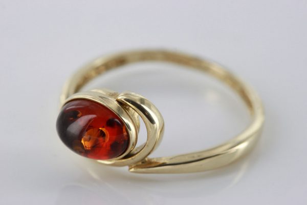 Italian Handmade Elegant German Baltic Amber Ring in 9ct solid Gold-GR0033 RRP £195!!!