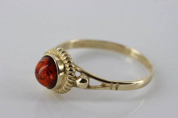 Italian Handmade Elegant German Baltic Amber Ring in 9ct solid Gold-GR0034 RRP £195!!!