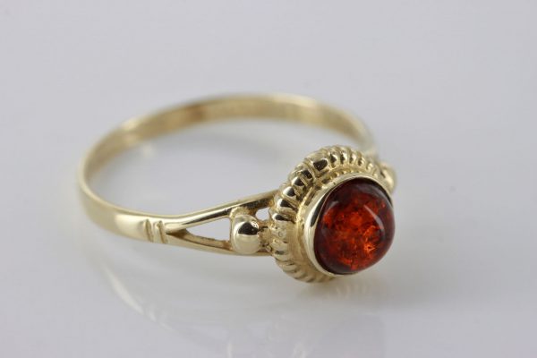 Italian Handmade Elegant German Baltic Amber Ring in 9ct solid Gold-GR0034 RRP £195!!!