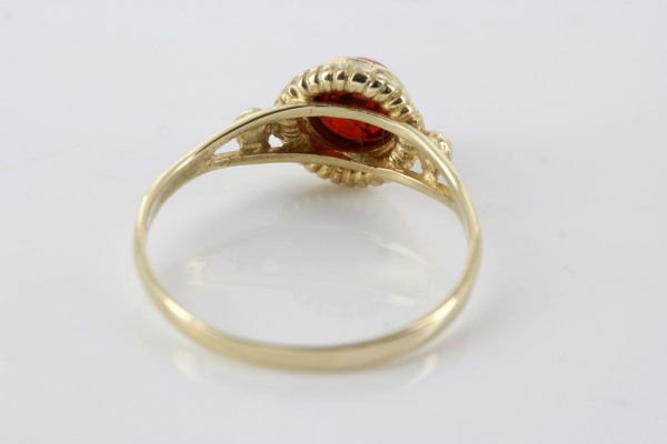 Italian Handmade Elegant German Baltic Amber Ring in 9ct solid Gold-GR0034 RRP £195!!!