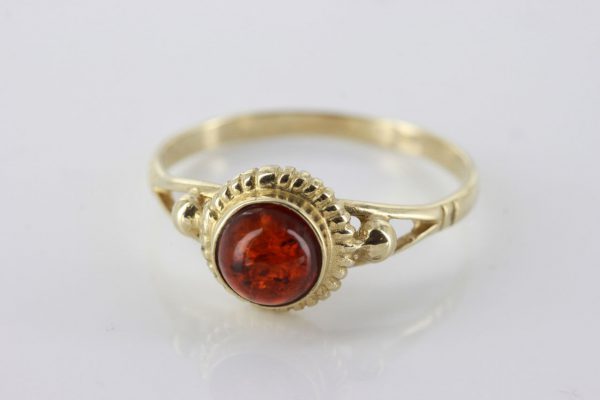 Italian Handmade Elegant German Baltic Amber Ring in 9ct solid Gold-GR0034 RRP £195!!!