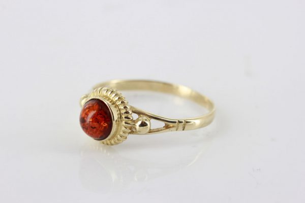 Italian Handmade Elegant German Baltic Amber Ring in 9ct solid Gold-GR0034 RRP £195!!!