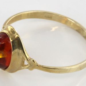 Italian Handmade Elegant German Baltic Amber Ring in 9ct solid Gold-GR0035 RRP £145!!!