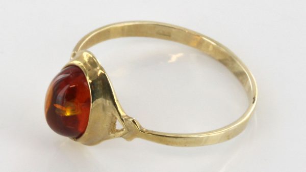 Italian Handmade Elegant German Baltic Amber Ring in 9ct solid Gold-GR0035 RRP £145!!!