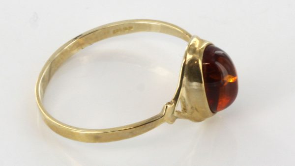 Italian Handmade Elegant German Baltic Amber Ring in 9ct solid Gold-GR0035 RRP £145!!!