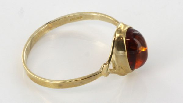 Italian Handmade Elegant German Baltic Amber Ring in 9ct solid Gold-GR0035 RRP £145!!!