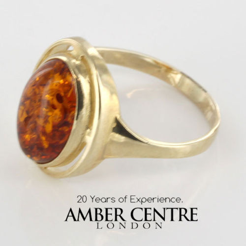 Italian Handmade Elegant German Baltic Amber Ring in 9ct solid Gold-GR0039 RRP £250!!!
