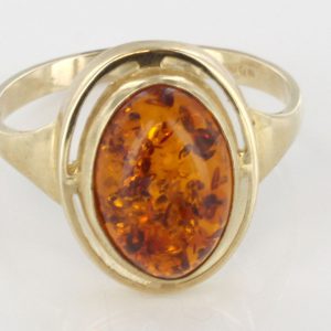 Italian Handmade Elegant German Baltic Amber Ring in 9ct solid Gold-GR0039 RRP £250!!!