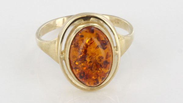 Italian Handmade Elegant German Baltic Amber Ring in 9ct solid Gold-GR0039 RRP £250!!!