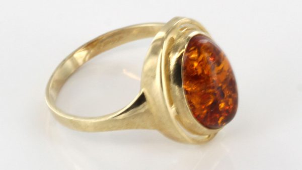 Italian Handmade Elegant German Baltic Amber Ring in 9ct solid Gold-GR0039 RRP £250!!!