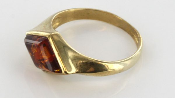 Italian Handmade Elegant German Baltic Amber Ring in 9ct solid Gold-GR0041 RRP £225!!!