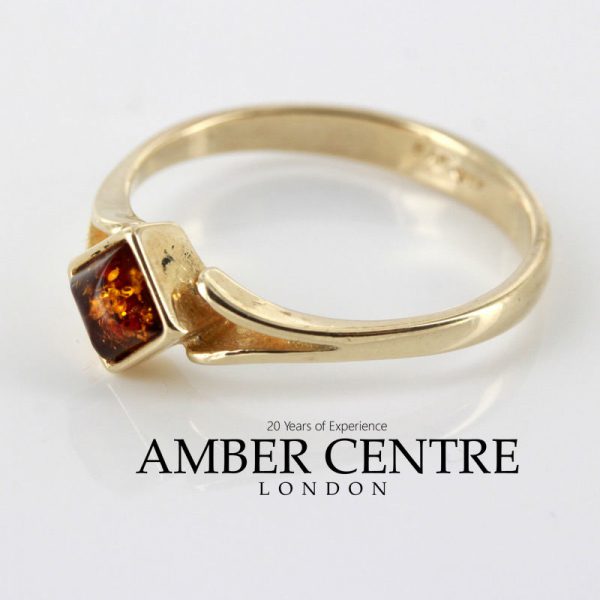 Italian Handmade Elegant German Baltic Amber Ring in 9ct solid Gold-GR0043 RRP £195!!!