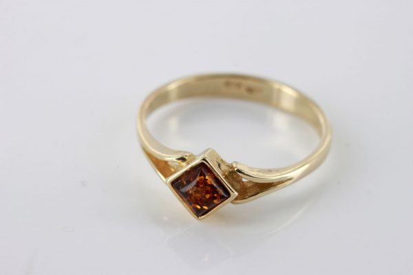 Italian Handmade Elegant German Baltic Amber Ring in 9ct solid Gold-GR0043 RRP £195!!!