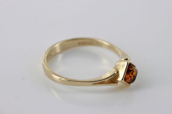 Italian Handmade Elegant German Baltic Amber Ring in 9ct solid Gold-GR0043 RRP £195!!!