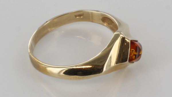 Italian Handmade Elegant German Baltic Amber Ring in 9ct solid Gold-GR0046 RRP £195!!!