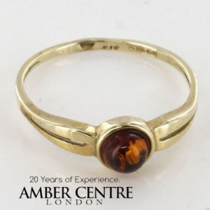 Italian Handmade Elegant German Baltic Amber Ring in 9ct Gold-GR0051 RRP £145!!!