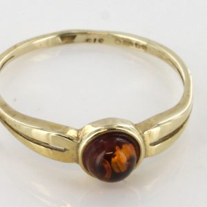 Italian Handmade Elegant German Baltic Amber Ring in 9ct Gold-GR0051 RRP £145!!!
