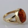 Italian Made Modern Elegant German Baltic Amber Ring in 9ct Gold- GR0052 RRP£325!!!