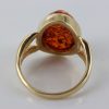 Italian Made Modern Elegant German Baltic Amber Ring in 9ct Gold- GR0052 RRP£325!!!