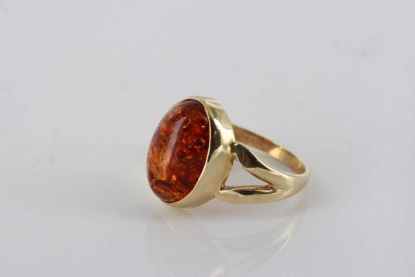 Italian Made Modern Elegant German Baltic Amber Ring in 9ct Gold- GR0052 RRP£325!!!