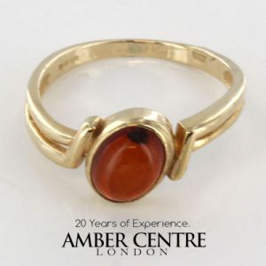 Italian Handmade Elegant German Baltic Amber Ring in 9ct solid Gold-GR0055 RRP £195!!!