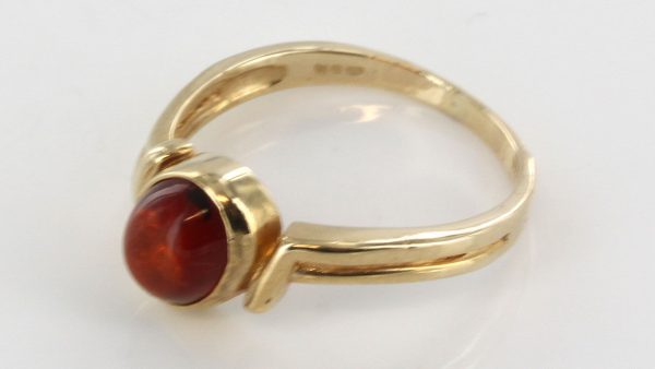 Italian Handmade Elegant German Baltic Amber Ring in 9ct solid Gold-GR0055 RRP £195!!!