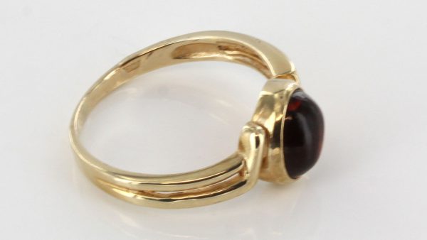 Italian Handmade Elegant German Baltic Amber Ring in 9ct solid Gold-GR0055 RRP £195!!!