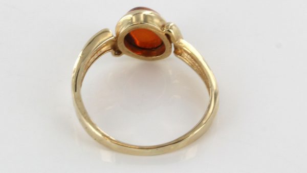 Italian Handmade Elegant German Baltic Amber Ring in 9ct solid Gold-GR0055 RRP £195!!!