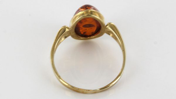 Italian Handmade Elegant German Baltic Amber Ring in 9ct solid Gold-GR0059 RRP £195!!!