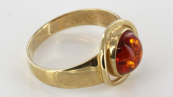 Italian Handmade Elegant German Baltic Amber Ring in 9ct Gold-GR0067 RRP £275!!!