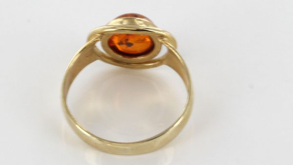 Italian Handmade Elegant German Baltic Amber Ring in 9ct Gold-GR0067 RRP £275!!!