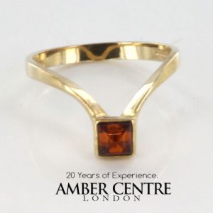 Italian Handmade Elegant German Baltic Amber Ring in 9ct Gold-GR0080 RRP £195!!!