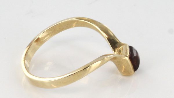 Italian Handmade Elegant German Baltic Amber Ring in 9ct Gold-GR0080 RRP £195!!!