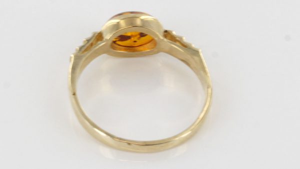 Italian Handmade Elegant German Baltic Amber Ring in 9ct Gold-GR0083 RRP £195!!!