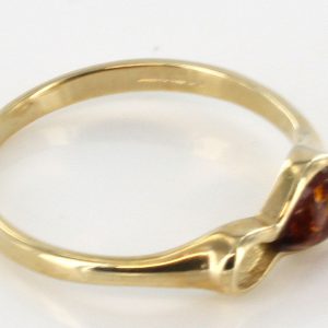 Italian Handmade Elegant German Baltic Amber Ring in 9ct Gold-GR0088 RRP £175!!!