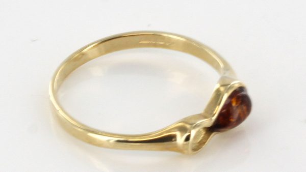 Italian Handmade Elegant German Baltic Amber Ring in 9ct Gold-GR0088 RRP £175!!!