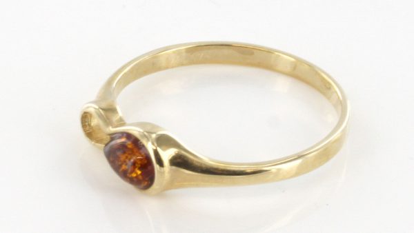 Italian Handmade Elegant German Baltic Amber Ring in 9ct Gold-GR0088 RRP £175!!!