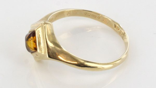 Italian Handmade Elegant German Baltic Amber Ring in 9ct Gold-GR0089 RRP £245!!!